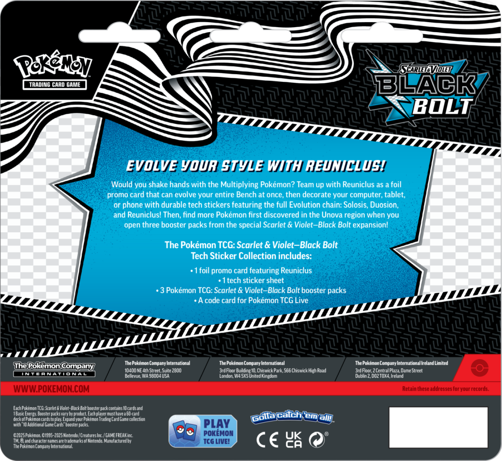 Pokémon TCG: Scarlet & Violet - Black Bolt - Tech Sticker - Reuniclus - obrazek 2